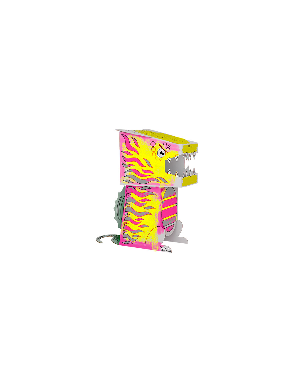 Kolorowanka 3D Cube head Monumi Dino - Spinozaurus