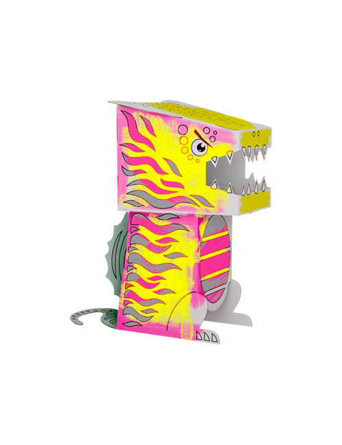 Kolorowanka 3D Cube head Monumi Dino - Spinozaurus