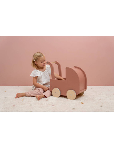 Drewniany wózek dla lalek Little Dutch z pościelą