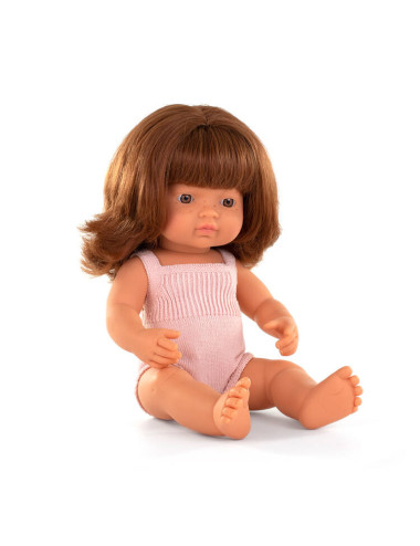Lalka Miniland Dziewczynka Europejka 38 cm Colorful Edition, Rude Włosy
