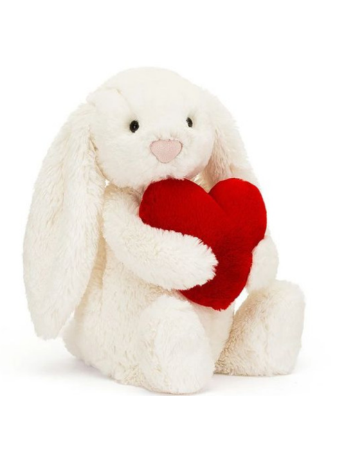 Królik Jellycat 31 cm kremowy z serduszkiem
