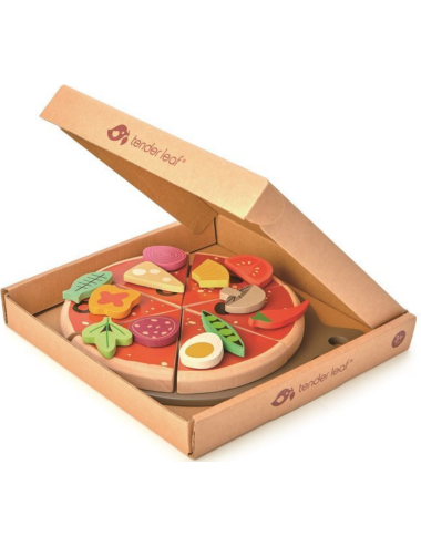 Drewniana pizza z dodatkami na rzepy Tender Leaf Toys
