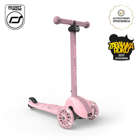 Highwaykick 3S Hulajnoga z systemem sterowania 2w1 i kółkami LED składana 3+ Rose