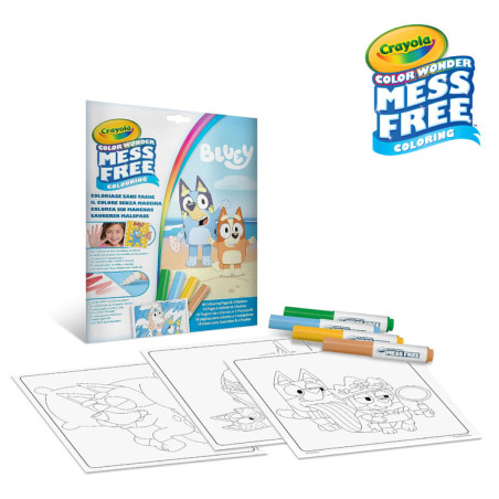 Kolorowanka dla dzieci i niebrudzące magiczne flamastry Color Wonder Mess Free Bluey Crayola - Majolinek.pl