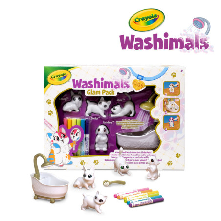 Zestaw Figurki do malowania i mycia Crayola Washimals Kotki Glam