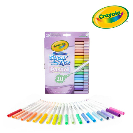 Super Tips Flamastry dla dzieci zmywalne pastelowe 20szt. Crayola
