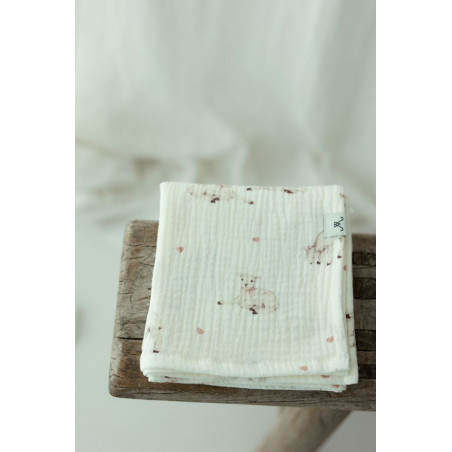 Pieluszka muślinowa z bawełny organicznej My Memi 60x65 little sheeps