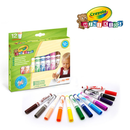 Mini flamastry stożkowe dla dzieci zmywalne Crayola 14 kolorów - Majolinek.pl