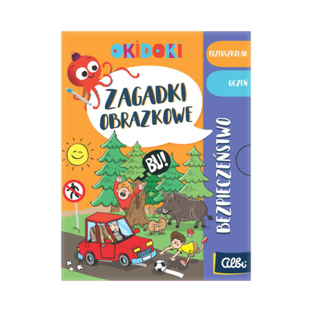 Zagadki obrazkowe. Bezpieczeństwo 5+ Okidoki Albi