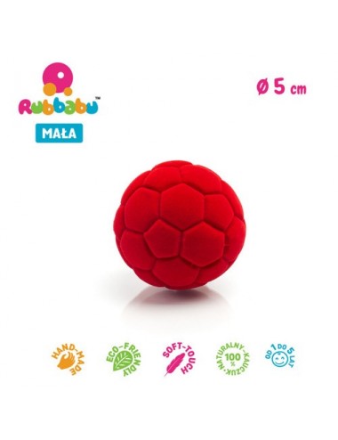 Piłka sensoryczna Rubbabu futbolowa czerwona mała
