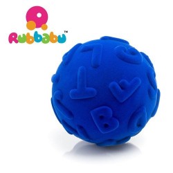 Piłka sensoryczna Rubbabu wielkie litery niebieska