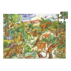 Puzzle Djeco z książeczką Dinozaury 100el.