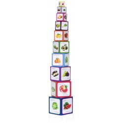 Wieża kartonowa Piramida zabaw Owoce i Warzywa