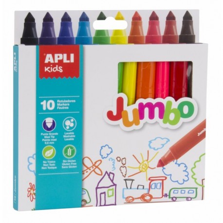 Flamastry Jumbo Apli Kids 10 kolorów