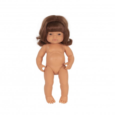 Lalka Miniland Dziewczynka Europejka rude włosy 38cm