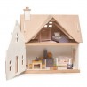 Dwupiętrowy domek dla lalek z wyposażeniem Tender Leaf Toys