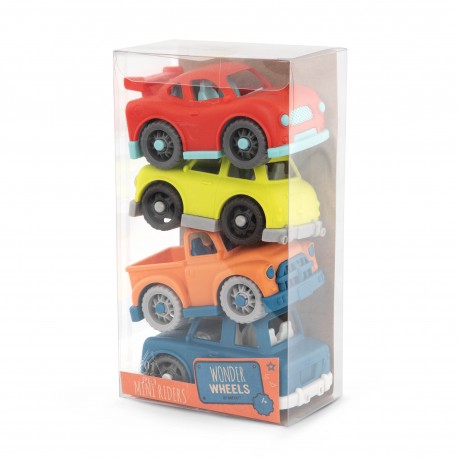 Zestaw 4 małych autek Wonder Wheels B.Toys