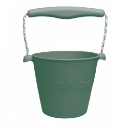Funkit World Scrunch-bucket Zwijane wiaderko silikonowe, Ciemny zielony