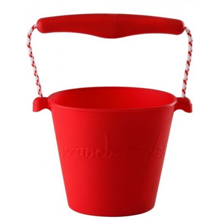 Scrunch-bucket Zwijane wiaderko silikonowe, Czerwone