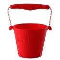 Scrunch-bucket Zwijane wiaderko silikonowe, Czerwone