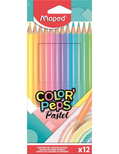Kredki Maped Colorpeps pastel trójkątne 12 kolorów