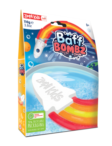Rakieta do kąpieli zmieniająca kolor wody Rainbow Baff Bombz, Zimpli Kids